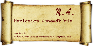 Maricsics Annamária névjegykártya