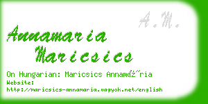 annamaria maricsics business card